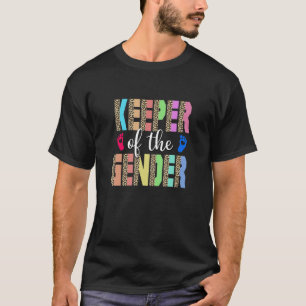 Keeper of the Gender Leopard Gender Reveal Party T-Shirt