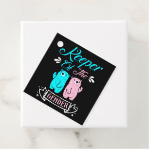 Keeper of the Gender Pink and Blue Teddy Bear Favour Tags