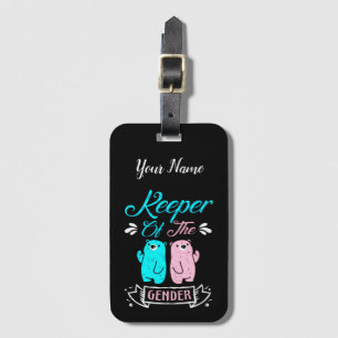 Keeper of the Gender Pink and Blue Teddy Bear Luggage Tag