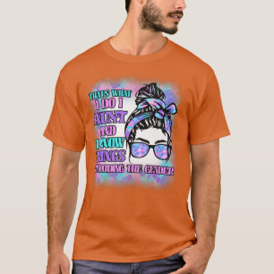 Keeper of the Gender Reveal Auntie Aunt Messy Bun  T-Shirt