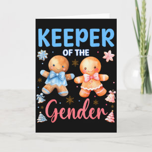 Keeper Of The Gender Reveal Baby Gingerbread Pink  Card