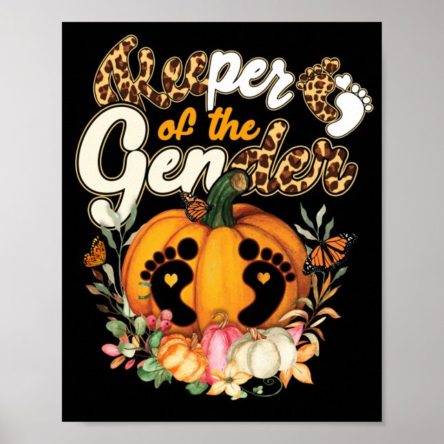 Keeper Of The Gender Reveal Baby Halloween Party Poster (Front)