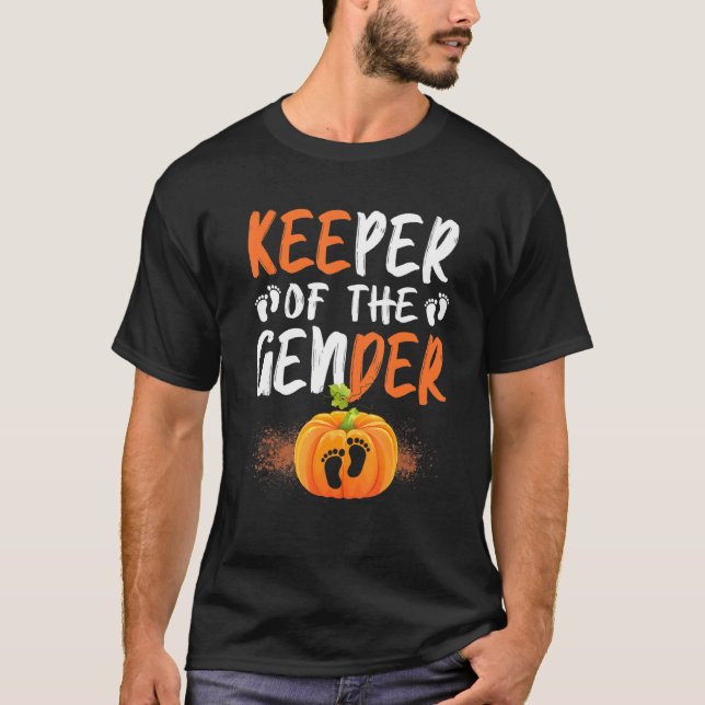 Keeper Of The Gender Reveal Baby Halloween Party T-Shirt (Front)