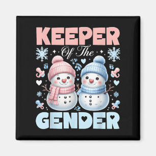 Keeper Of The Gender Reveal Baby Shower Snowman Ch Magnet