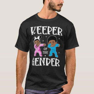 Keeper Of The Gender Reveal Black Baby Announcemen T-Shirt