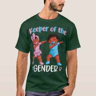Keeper Of The Gender Reveal Black Baby Announcemen T-Shirt