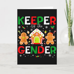 Keeper Of The Gender Reveal Christmas Gingerbread  Card