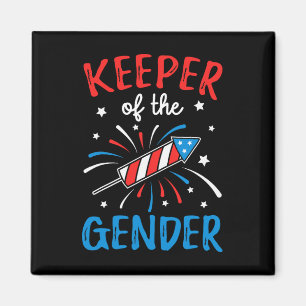 Keeper Of The Gender Reveal Funny 4th Of July Ba Magnet