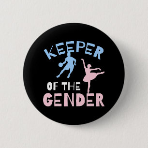 Keeper Of The Gender Reveal Party Basketball 6 Cm Round Badge