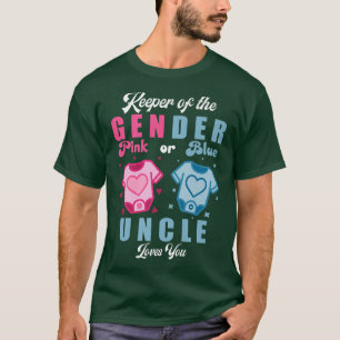 Keeper Of The Gender Uncle Gender Reveal Baby Anno T-Shirt