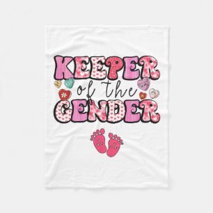 Keeper Of The Gender Valentine Day Gender Reveal B Fleece Blanket