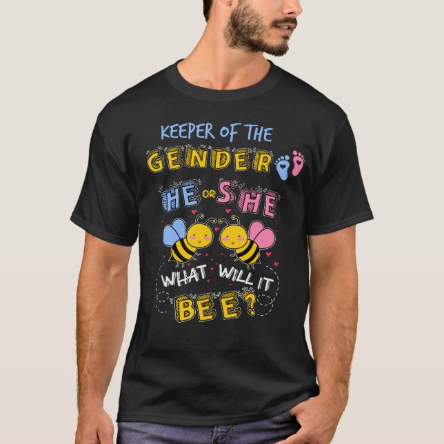 Keeper Of The Gender What Will It Bee Pregnancy T-Shirt (Front)