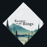 Keeper of the Rings | Dog in Wedding Pet  Bandana<br><div class="desc">Who doesn't want to show off their fur-babies on one of the most special days in their lives? Design features rustic forest mountains with your choice of personalisation. "Keeper of the Rings" can be changed to any personalisation. Add your custom wording to this design by using the "Edit this design...</div>