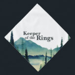 Keeper of the Rings | Dog in Wedding Pet  Bandana<br><div class="desc">Who doesn't want to show off their fur-babies on one of the most special days in their lives? Design features rustic forest mountains with your choice of personalisation. "Keeper of the Rings" can be changed to any personalisation. Add your custom wording to this design by using the "Edit this design...</div>