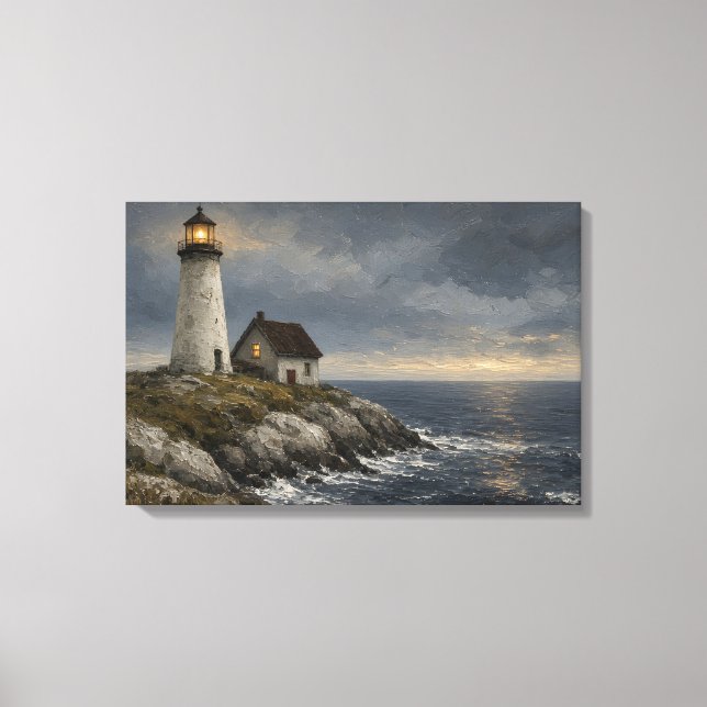 Keeper's Light Lighthouse Canvas Print (Front)