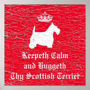 Keepeth Calm Scottish Terrier Personalize Poster