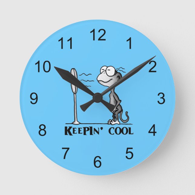 Keepin' Cool Monkey Round Clock (Front)