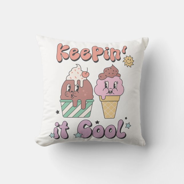 Keepin' It Cool Retro Summer Cushion (Front)
