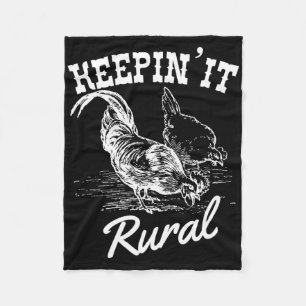 Keepin' It Rural Chicken Lover Farmer Country Fleece Blanket