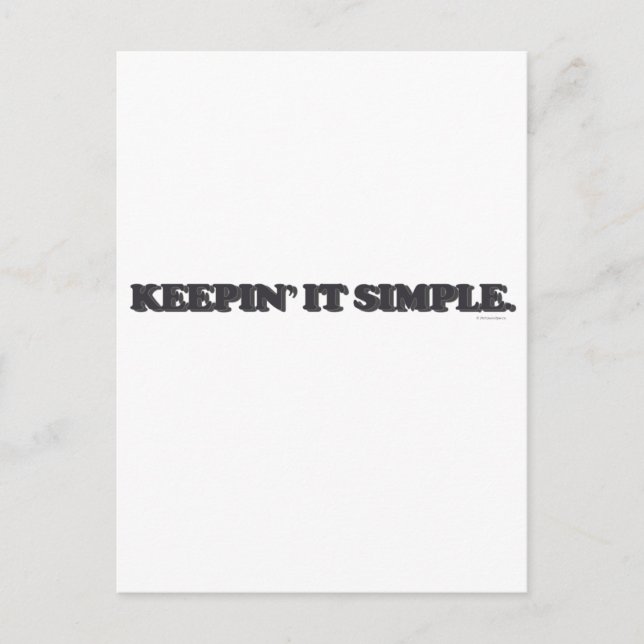 Keepin' It Simple Postcard (Front)