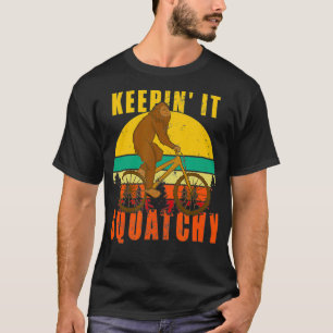 Keepin' It Squatchy Bigfoot Bike Riding T-Shirt