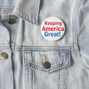 Keeping America Great Red White Blue 6 Cm Round Badge