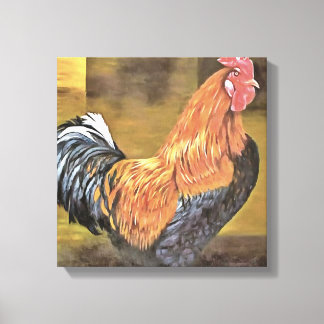 Keeping Chickens Farmyard Rooster Art Canvas Print