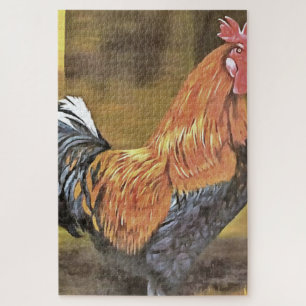 Keeping Chickens Farmyard Rooster Art Jigsaw Puzzle