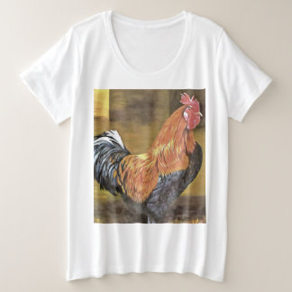 Keeping Chickens Farmyard Rooster Art Plus Size T-Shirt