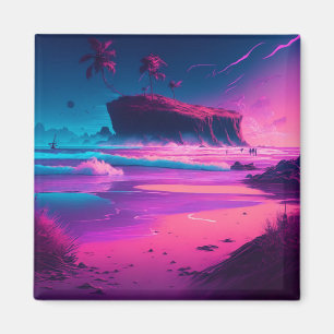 Keeping in Touch Pink Ocean Waves Magnet