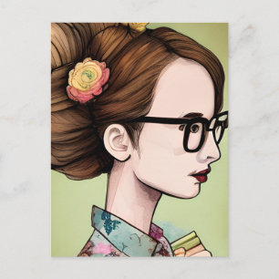 Keeping in Touch with a Book Loving Friend Postcard