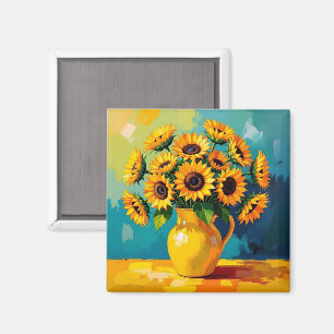 Keeping in Touch   Yellow Sunflowers Magnet