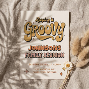 Keeping it Groovy Retro Boho Family Reunion Invitation
