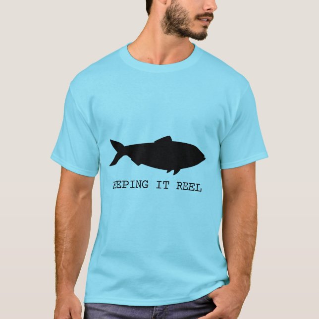 Keeping It Reel, Black Fish T-Shirt (Front)