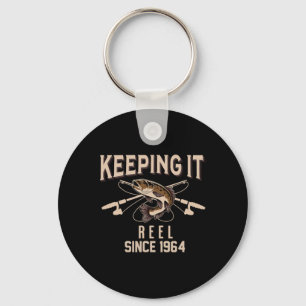 Keeping It Reel Since 1964 Fisherman Fisherwoman B Key Ring