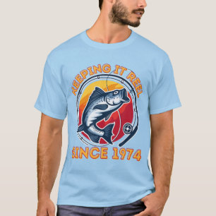 Keeping It Reel Since 1974 Fun Fishing T-Shirt