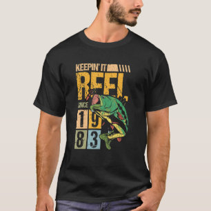 Keeping It Reel Since 1983 Vintage Fishing Fish Fi T-Shirt