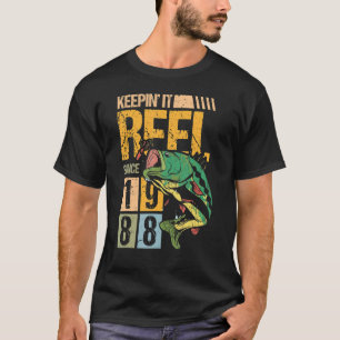 Keeping It Reel Since 1988 Vintage Fishing Fish Fi T-Shirt
