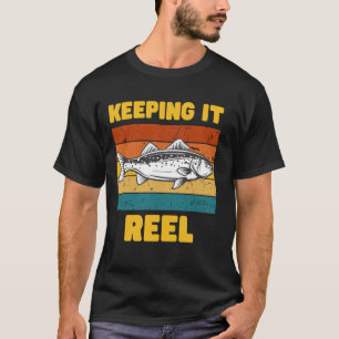 Keeping it Reel Vintage 1970s Funny Fishing Lover T-Shirt