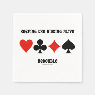 Keeping The Bidding Alive Redouble 4 Card Suits Napkin
