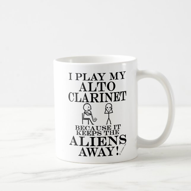 Keeps Aliens Away Alto Clarinet Coffee Mug (Right)