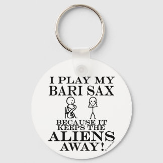 Keeps Aliens Away Bari Sax Key Ring
