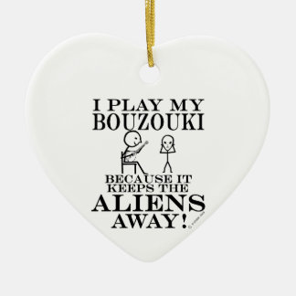Keeps Aliens Away Bouzouki Ceramic Tree Decoration