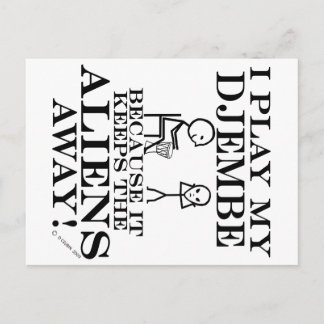 Keeps Aliens Away Djembe Postcard