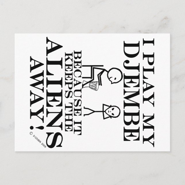 Keeps Aliens Away Djembe Postcard (Front)