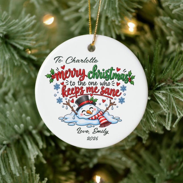 Keeps Me Sane Christmas Ornament Gift (Tree)