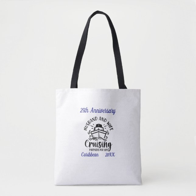  Keepsake 25Th Anniversary Couples Personalise Tote Bag (Front)