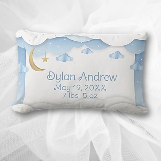 Keepsake Baby  Boy Birth Record Lumbar Cushion (Creator Uploaded)