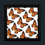 Keepsake Box/Monarch Butterflies Gift Box<br><div class="desc">Keepsake Box/Monarch Butterflies Size Large 7.125" Square w/6" Tile Display your favourite images on a vibrant tile inlaid into the lid of this beautiful jewellery box. Made of lacquered wood, the jewellery box comes in Golden Oak, Ebony Black, Emerald Green, and Red Mahogany. Soft felt protects your jewellery and collectibles....</div>