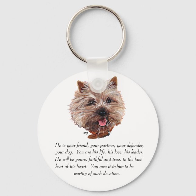 Keepsake Cairn Terrier - Male Key Ring (Front)